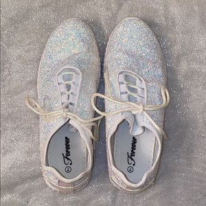 Multicolored iridescent sparkly sneakers